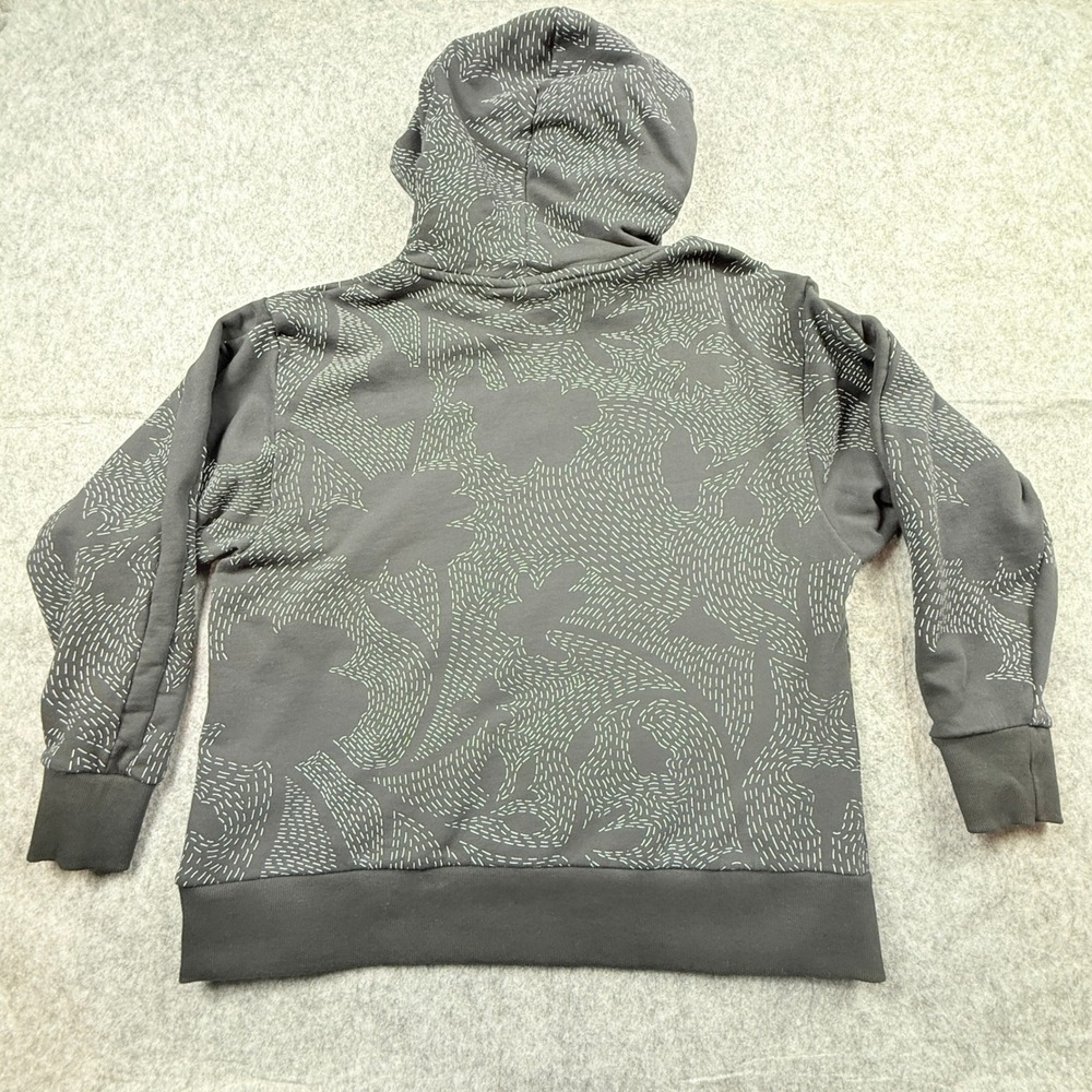 Puma Womens Size L Abstract‎ Floral Dash Print Hoodie Gray Gold Logo 598960-61 - Picture 5 of 9